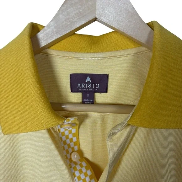 Aristo Eighteen Ar18to Men’s Classic Golf Polo in Yellow Size M - Picture 6 of 9